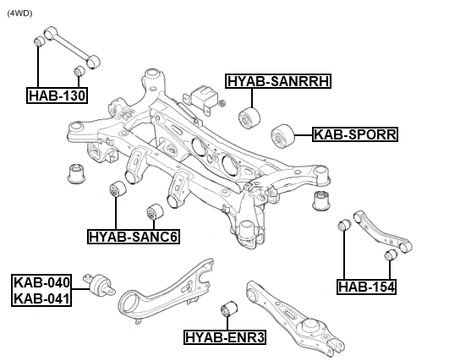 KAB-040 - BUSHING RIGHT, REAR TRAILING ARM