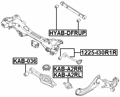 KAB-A2RR - BUSHING RIGHT, REAR TRAILING ARM