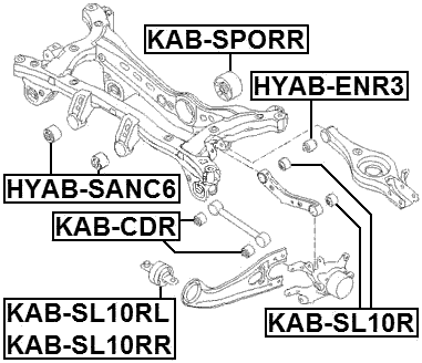 KAB-SL10RL - BUSHING LEFT, REAR TRAILING ARM