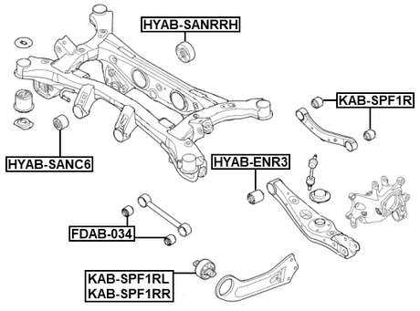 KAB-SPF1RR - BUSHING RIGHT, REAR TRAILING ARM