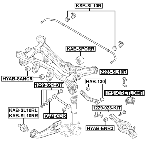 KSB-SL10R - REAR STABILIZER BAR BUSH D19