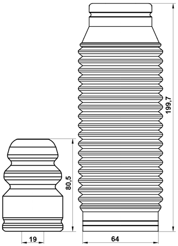 KSHB-CERR-KIT - BOOT WITH JOUNCE BUMPER REAR SHOCK ABSORBER KIT