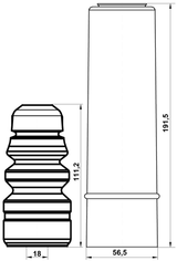 KSHB-RIOIIR-KIT - BOOT WITH JOUNCE BUMPER REAR SHOCK ABSORBER KIT