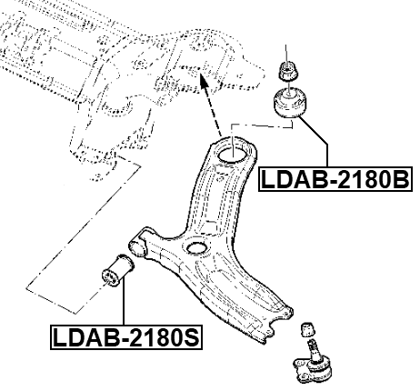 LDAB-2180S - FRONT BUSHING, FRONT LOWER CONTROL ARM