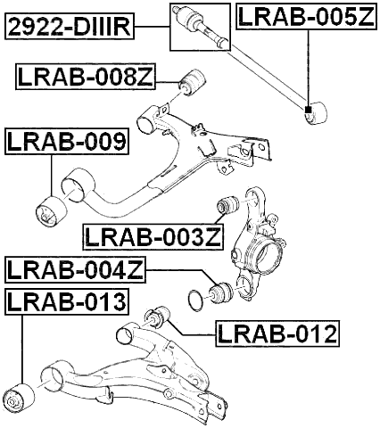 LRAB-008Z - BUSHING, REAR UPPER CONTROL ARM