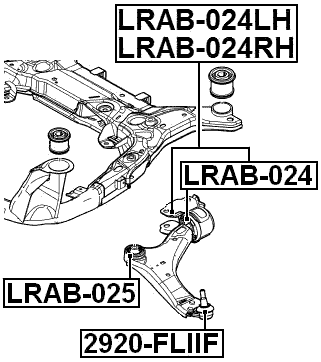 LRAB-024RH - REAR BUSHING, FRONT RIGHT CONTROL ARM (HYDRO)