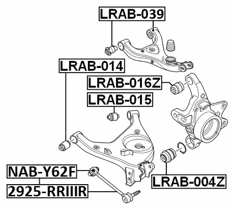 LRAB-039 - BUSHING, REAR UPPER CONTROL ARM