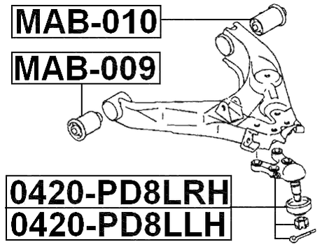 MAB-010 - REAR BUSHING, LOWER CONTROL ARM