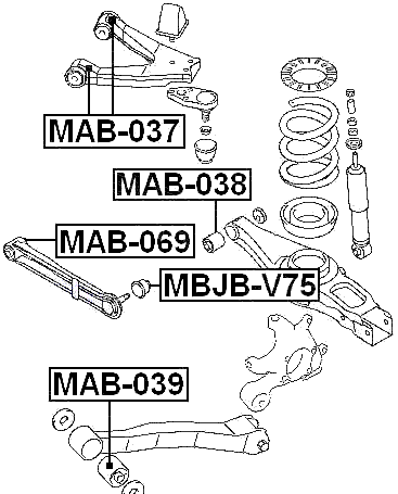 MAB-038 - BUSHING, REAR TRANSVERSE ARM