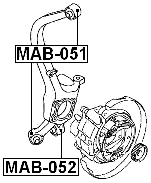 MAB-052 - REAR KNUCKLE LOWER BUSHING