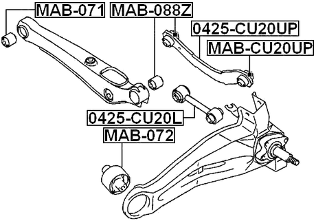 MAB-072 - BUSHING, REAR TRAILING ARM