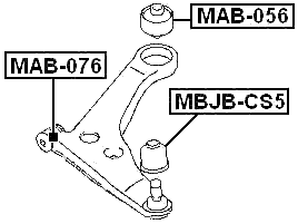 MAB-076 - FRONT BUSHING, FRONT CONTROL ARM