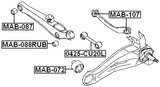 MAB-088RUB - REAR TRANSVERSE ROD BUSHING