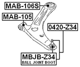 MAB-106S - REAR BUSHING, FRONT CONTROL ARM (FOR SPORT SUSPENSION)