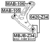 MAB-106 - REAR BUSHING, FRONT CONTROL ARM