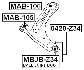 MAB-106 - REAR BUSHING, FRONT CONTROL ARM