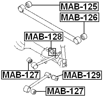 MAB-127 - BUSHING, REAR UPPER TRAILING ROD