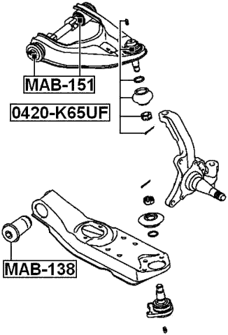 MAB-151 - BUSHING, FRONT UPPER CONTROL ARM