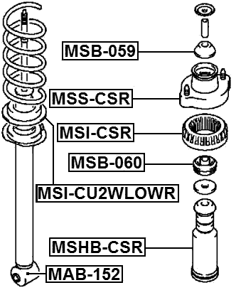 MAB-152 - BUSHING, REAR SHOCK ABSORBER
