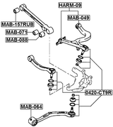 MAB-157RUB - BUSHING, REAR TRANSVERSE ARM