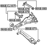 MAB-CJ-KIT - REAR ROD BUSHING KIT
