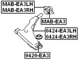 MAB-EA3LH - REAR BUSHING, FRONT LEFT CONTROL ARM (HYDRO)