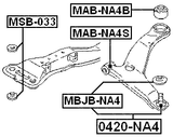 MAB-NA4B - REAR BUSHING, FRONT CONTROL ARM