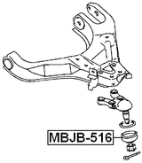 MBJB-516 - LOWER CONTROL ARM BALL JOINT BOOT 31.4X31.6X20.1