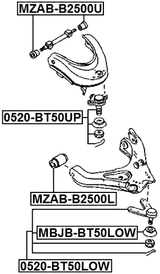 MBJB-BT50LOW - LOWER CONTROL ARM BALL JOINT BOOT 38.7X38.1X19.1