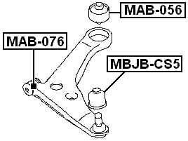 MBJB-CS5 - LOWER CONTROL ARM BALL JOINT BOOT 35.5X32X19.2