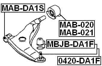 MBJB-DA1F - LOWER CONTROL ARM BALL JOINT BOOT 29.5X30X17
