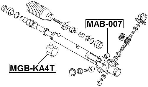 MGB-KA4T - GROMMET STEERING RACK HOUSING