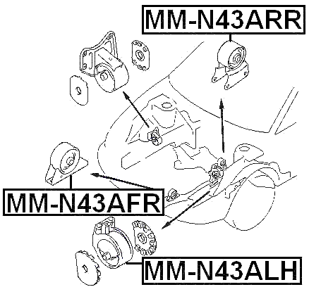 MM-N43ARR - REAR ENGINE MOUNT AT