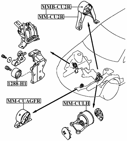 MMB-CU2R - REAR ENGINE MOUNT BUSHING