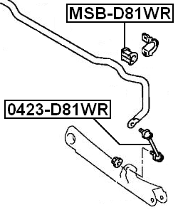 MSB-D81WR - REAR STABILIZER BAR BUSH D22