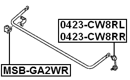 MSB-GA2WR - REAR STABILIZER BAR BUSH D16