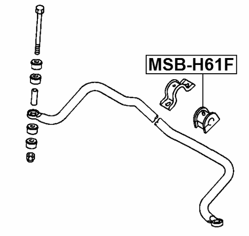 MSB-H61W - FRONT STABILIZER BAR BUSH D22