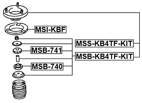 MSB-KB4TF-KIT - FRONT SHOCK ABSORBER BUSHING (KIT)