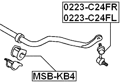 MSB-KB4 - FRONT STABILIZER BAR BUSH D25