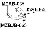 MZAB-035 - BUSHING, FRONT UPPER CONTROL ARM