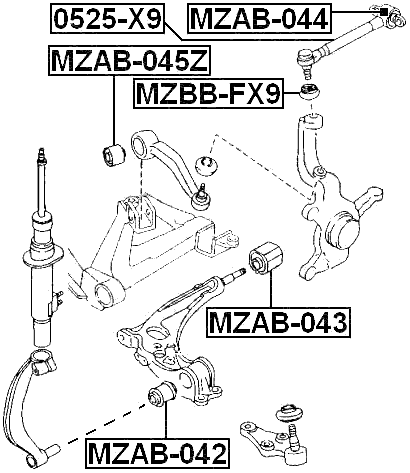 MZAB-044 - BUSHING, FRONT UPPER LINK