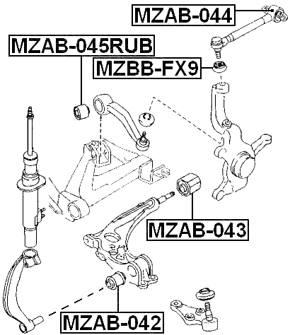 MZAB-045RUB - FRONT ARM BUSHING