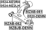 MZAB-081 - REAR BUSHING WITHOUT BRACKET, FRONT CONTROL ARM