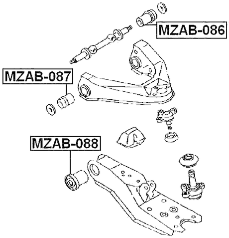 MZAB-087 - BUSHING, FRONT UPPER CONTROL ARM