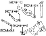 MZAB-100 - BUSHING, REAR TRAILING ARM