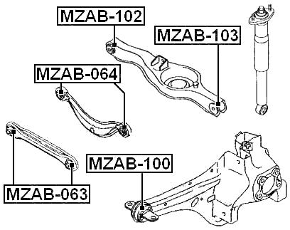 MZAB-100 - BUSHING, REAR TRAILING ARM