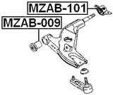 MZAB-101 - REAR BUSHING, FRONT CONTROL ARM