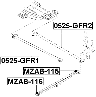MZAB-116 - REAR TRAILING ROD BUSHING