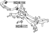 MZAB-117 - REAR DIFFERENTIAL BUSHING
