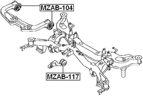 MZAB-117 - REAR DIFFERENTIAL BUSHING